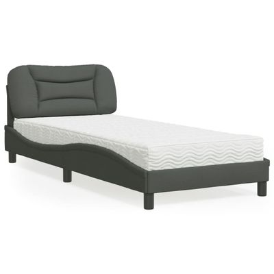 vidaXL Posteľ s matracom Hvar tmavosivá 80x200 cm látka