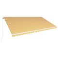 vidaXL Ručne zaťahovacia markíza 600x300 cm žltá a biela
