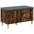 vidaXL Predsieňová lavica s vankúšom Údený Dub 80 x 38 x 46 cm