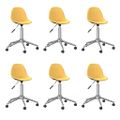 3086069 vidaXL Swivel Dining Chairs 6 pcs Yellow Fabric (3x333472)