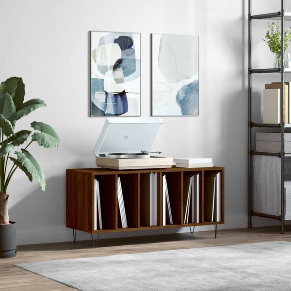 vidaXL Skrinka na platne hnedý dub 100x38x48 cm kompozitné drevo