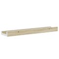 vidaXL Nástenné police 4 ks, biele a dub sonoma 40x9x3 cm