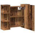 vidaXL Skrinka so zrkadlom, staré drevo 80x20,5x64 cm, drevotrieska