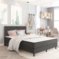 vidaXL Rám na boxspring posteľ, sivý, látka 180x200 cm