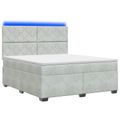 vidaXL Posteľ boxspring s matracom Svetlosivá 140 x 190 cm Zamat