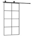 vidaXL Posuvné dvere s kovaním ESG sklo a hliník 102,5x205 cm
