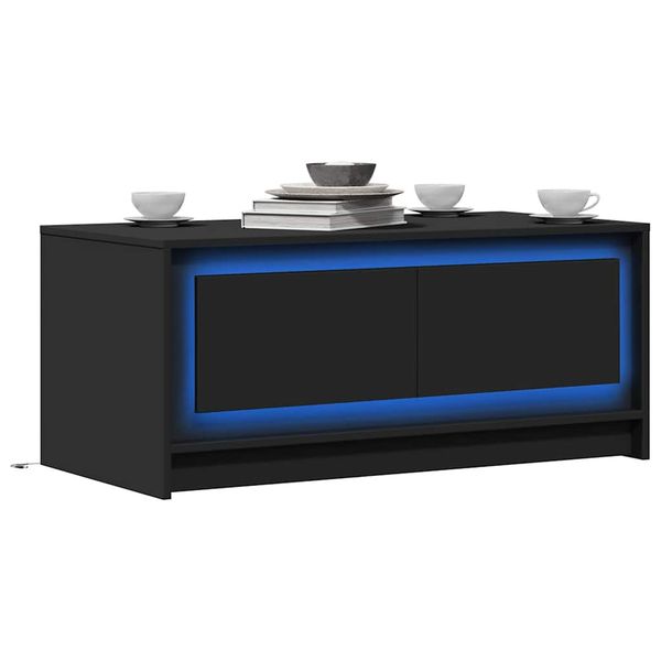 vidaXL Konferenčný stolík s LED, čierny, kompozitné drevo