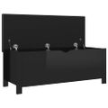 vidaXL Úložný box+podložka, lesklý čierny 105x40x45cm kompozitné drevo