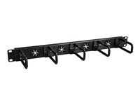 Startech 1U 19" Cable Management Organizer, D Ring Hook Network/Server Rack Cord Manager, Data Center Horizontal Wire Panel with Passthrough Holes with Mounting Hardware, EIA/ECA-310-E - 1U Ring Hook Organizer (CABLMANAGERH) - Sada káblového vedenia skrine - 1U - 19"