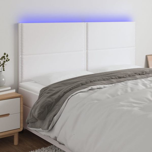 VidaXL Čelo postele biele 200x5x118/128 cm umelá koža