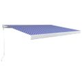 vidaXL Ručne ovládaná kazetová markíza modro-biela 350x250 cm
