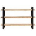 vidaXL Komoda s 3 policami 120x40x75 cm, surové mangové drevo