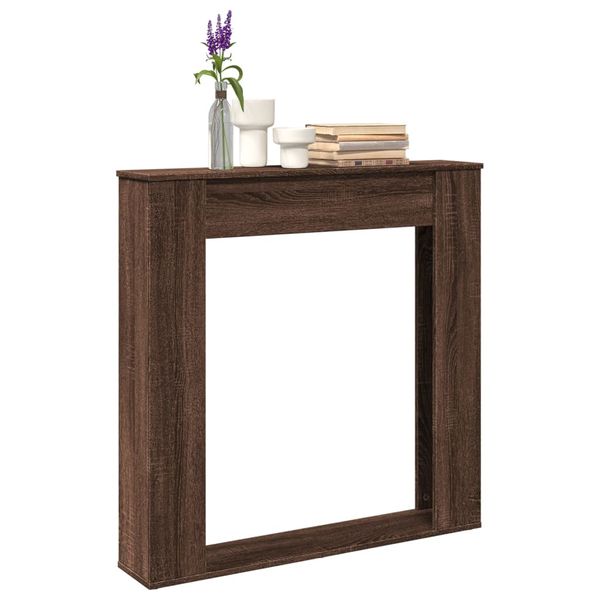 vidaXL Obloženie krbu hnedý dub 100x20x100 cm kompozitné drevo
