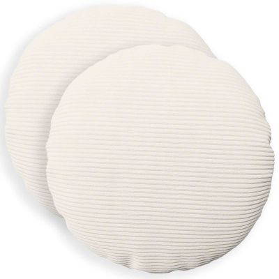 vidaXL Poťah na podložku 2 pcs HEERLEN Krémová Ø 40 cm manšestr