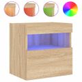 vidaXL TV nástenné skrinky s LED svetlami 2 ks dub sonoma 40x30x40 cm