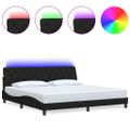 vidaXL Rám postele s LED bez matraca čierny 200x200 cm látka