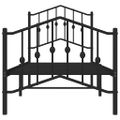 vidaXL Kovový rám postele so zadným a predným čelom čierny 75x190 cm