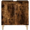 vidaXL Umývadlová skrinka dymový dub 58x33x60 cm kompozitné drevo