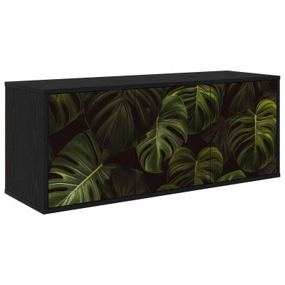 vidaXL Nástenný TV kabinet ELBURG 102 x 33 x 40 cm Čierny dub
