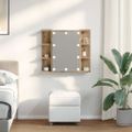 VidaXL zrkadlová skrinka s LED Artisan Dub 70x16,5x60 cm