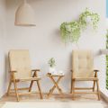 vidaXL Skladacie polohovacie kreslá s vankúšmi 2 ks, masívne teakové drevo