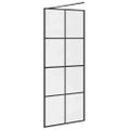 vidaXL Sprchová zástena z priehľadného ESG skla 80x195 cm čierna