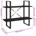 vidaXL Knižnica s 2 policami čierna 80x30x70 cm masívna borovica