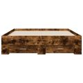 vidaXL Posteľný rám so zásuvkami dymový dub 140x190cm kompozitné drevo