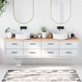 vidaXL Kúpeľňová doska 220x40x(2-4) cm neošetrený masív