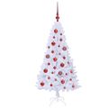 vidaXL Umelý vianočný stromček Biela 120 cm PVC a oceľ