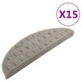 vidaXL Kobercové nášľapy na schody 15 ks sivé 56x17x3 cm