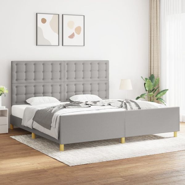 vidaXL Posteľ bez matraca bledosivá 200x200 cm látka