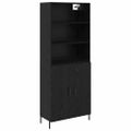 vidaXL Highboard Čierny dub 69,5 x 34 x 180 cm Kompozitné drevo