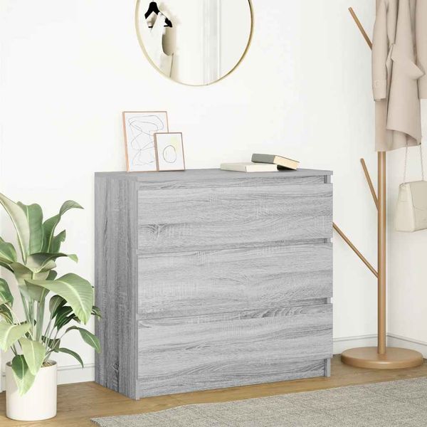 vidaXL Komoda sivý dub sonoma 80x35x76 cm spracované drevo