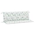 vidaXL Podložky na záhradnú lavičku 2 ks vzor listov 150x50x7 cm látka