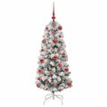 vidaXL Umelý Sklápací Vianočný Stromček 150 LED Zelená a biela 120 cm