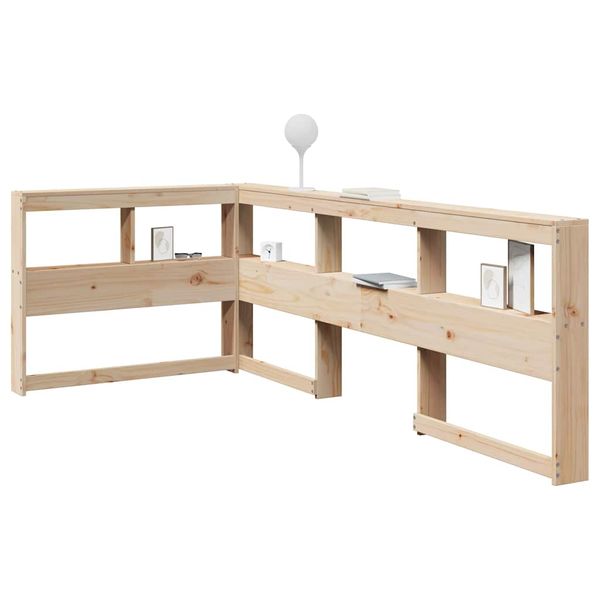 VidaXL Knižnica čelo v tvare L 80 cm masívna borovica