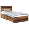vidaXL Rám postele Staré drevo 100 x 200 cm Kompozitné drevo