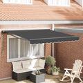 vidaXL Rám markízy Antracitová 300 x 250 cm Polyester s PU povrchom