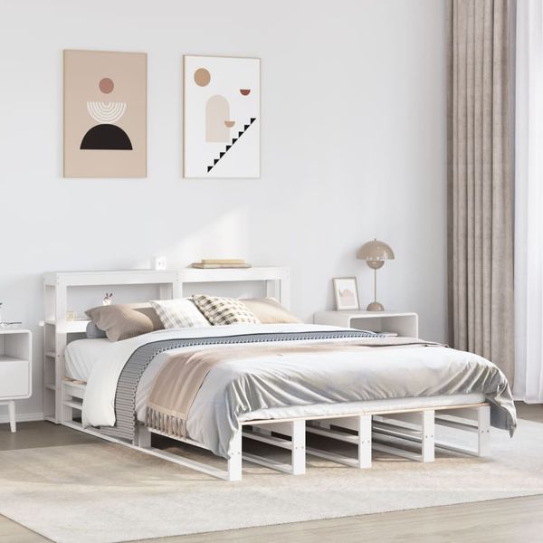 vidaXL Posteľ bez matraca biela 140x200 cm masívna borovica