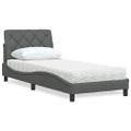 vidaXL Posteľ s matracom tmavosivá 90x200 cm látka