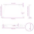 vidaXL Nohy konferenčného stolíka v tvare V, 2 ks, prírodná oceľ, 70 x (30-31,3) cm, oceľ