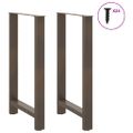 vidaXL Nohy barového stola, prírodná oceľ, 2 ks, 60 x (100-101) cm, oceľ