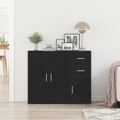 vidaXL Komoda čierna dub 91x29,5x75 cm, imitácia dreva