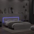 vidaXL Posteľný rám s čelom a LED biely 150x200 cm