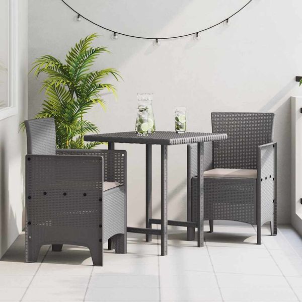 vidaXL Záhradná stolička 2 pcs Svetlosivá 53 x 49 x 85 cm Polypropylén