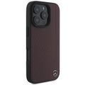 Obal Mercedes pre iPhone 16 Pro Max 6,9" MEHMP16X23RBGVR Hardcase MB Imitácia dreva Koža MagSafe červená