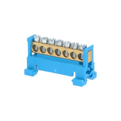 Mostík N 7 "GB" (svorkovnica 7x16 mm²), nekrytý IP00, modrý, 63 A, na DIN