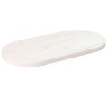 vidaXL Stolová doska, biela 60x30x2,5 cm, borovicový masív, oválna
