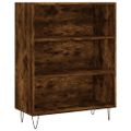 vidaXL Vysoká skrinka dymový dub 69,5x34x180 cm spracované drevo